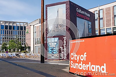 Regeneration in the city centre of Sunderland, UK. Town planning concept Editorial Stock Photo