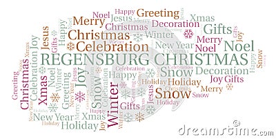 Regensburg Christmas word cloud Stock Photo