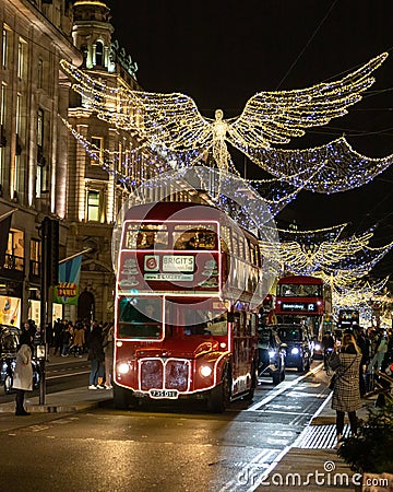 Regent Street at Christmas - 2021 Editorial Stock Photo