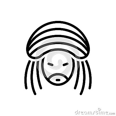 Black line icon for Reggae, rastafarian and jamaica Stock Photo