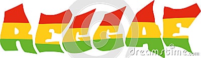 Reggae in jamaica flag Vector Illustration