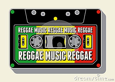 Reggae music poster. Retro typographical grunge vector illustration. Vector Illustration