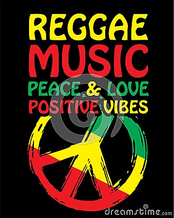 reggae music print vector art Vector Illustration