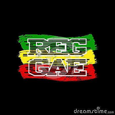 Reggae music theme illustration, for t-shirt print Vector Illustration