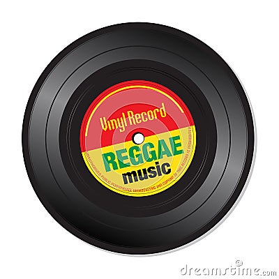 Reggae music vinyl record Vector Illustration