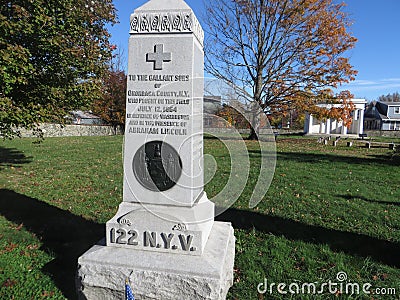 Regimental monument, Battleground National Cemetery, Washington DC Editorial Stock Photo