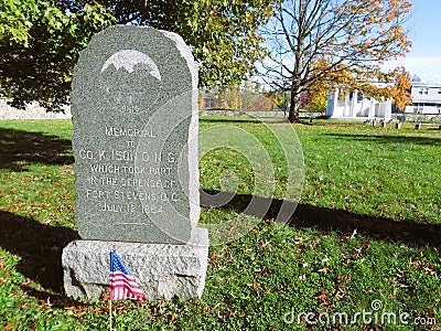 Regimental monument, Battleground National Cemetery, Washington DC Editorial Stock Photo