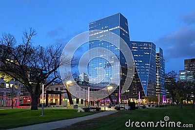 Regina, Canada city center at night Stock Photo