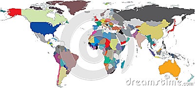 Regional world map Vector Illustration