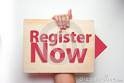 Register now. Concept button web site Stock Photo