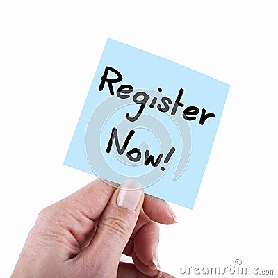 Register now Stock Photo