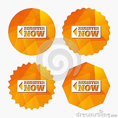 Register now sign icon. Join button symbol. Vector Illustration