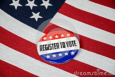 Register to vote election pin Stock Photo