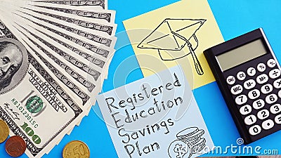 Registered Education Savings Plan RESP is shown using the text Stock Photo