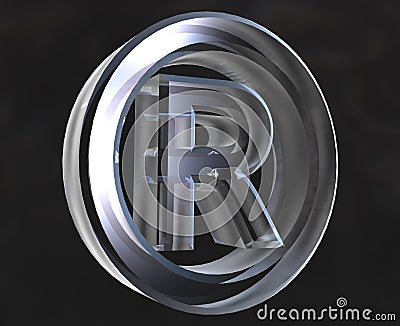 Registered symbol in glass Stock Photo