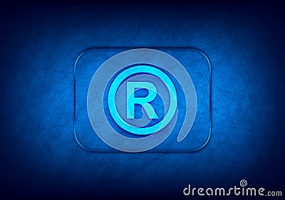 Registered symbol icon abstract digital design blue background Stock Photo