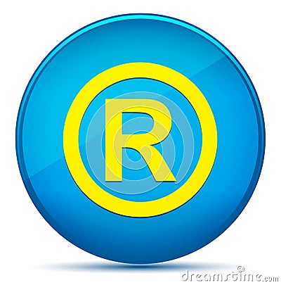 Registered symbol icon modern flat cyan blue round button Stock Photo