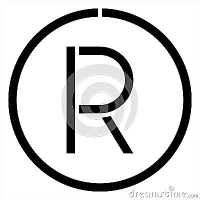 Registered trade mark symbol. Original stencil design Stock Photo