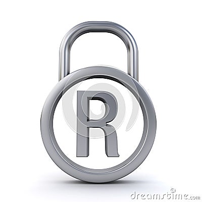 Registered trademark padlock Stock Photo