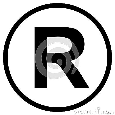 Registered trademark symbol, isolated vector illustration. Vector Illustration