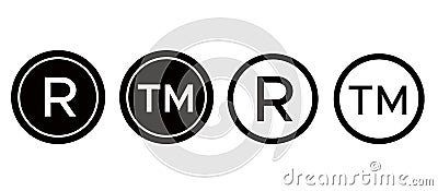 registered trademark symbols set Vector Illustration