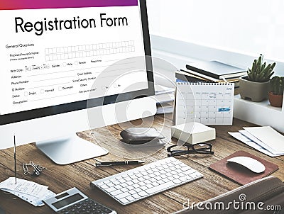 Registration Application Paper Form Concept Stock Photo