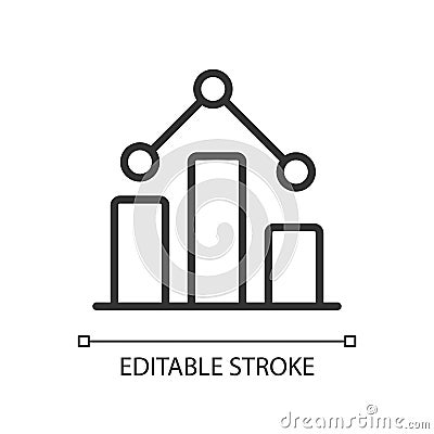 Regression in data mining linear pixel perfect icon Vector Illustration