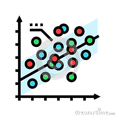 regression graph machine learning color icon vector illustration Vector Illustration