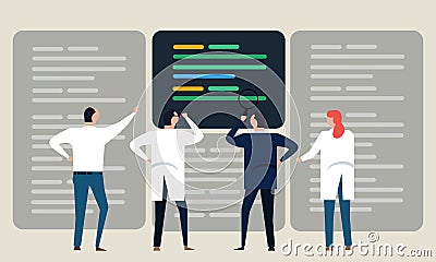 Regression software testing to ensure that previously developed and tested software still performs after a change Vector Illustration