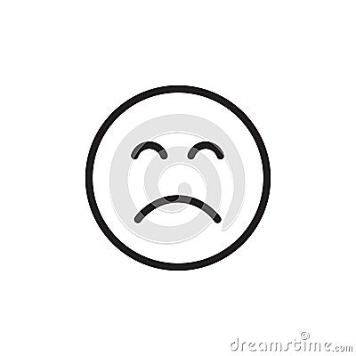 Regret expression icon Outline vector for web ui Vector Illustration