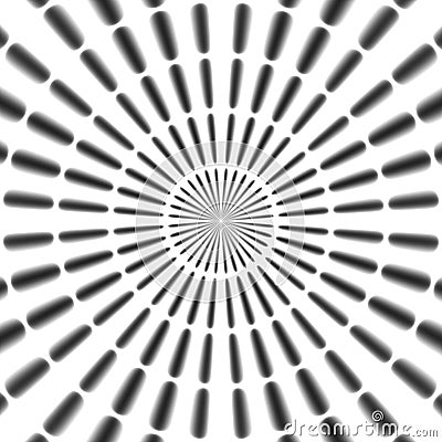 Regular black and white radial rays pattern made seamless Stock Photo