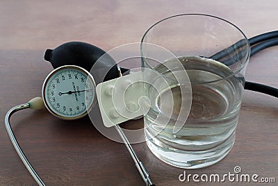 Regular blood pressure measurement Stock Photo