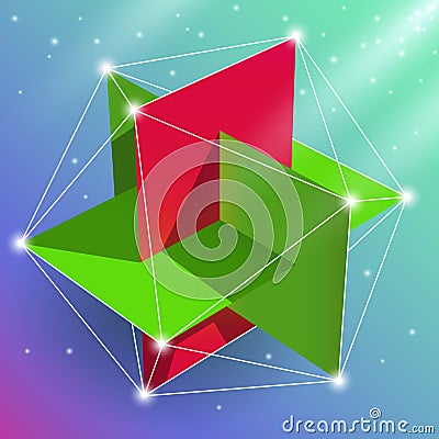 Regular icosahedron Vector Illustration