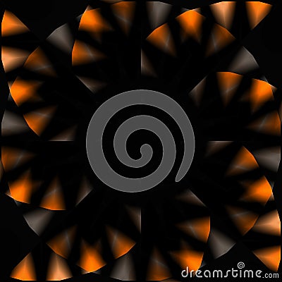 Regular pinwheel pattern dark brown black orange Stock Photo