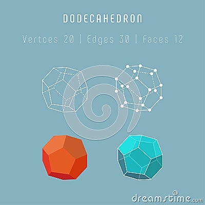 Regular polyhedron dodecahedron Vector Illustration