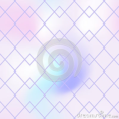 Regular seamless pattern on light pink background. Iridescent gradient mesh. Ar deco geometric ornament Stock Photo