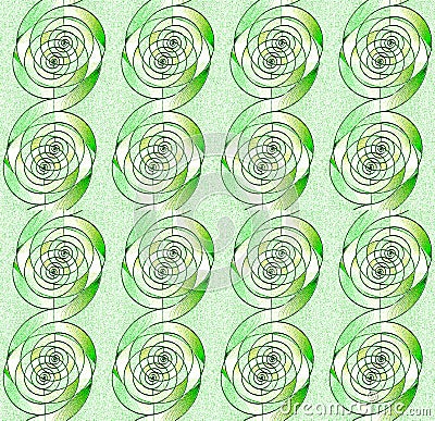 Regular seamless spirals pattern light green beige white vertically Stock Photo