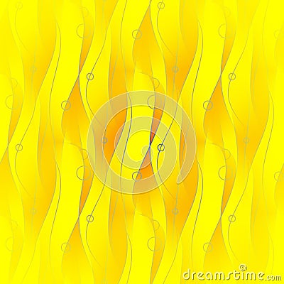 Regular wavy lines and circles pattern in yellow orange vertically and centered Stock Photo