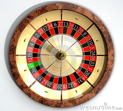 Roulette Wheel Close Top Stock Photo