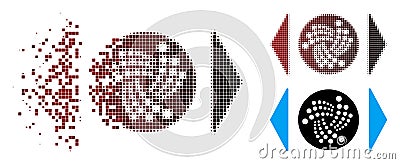 Dust Pixel Halftone Regulate Iota Icon Vector Illustration