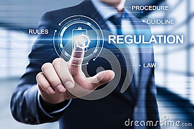 Regulation Compliance Rules Law Standard Business Technology concept Stock Photo