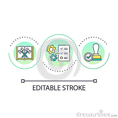 Regulations and laws loop concept icon Vector Illustration