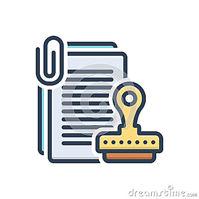 Color illustration icon for Regulatory, managerial and regulative Cartoon Illustration