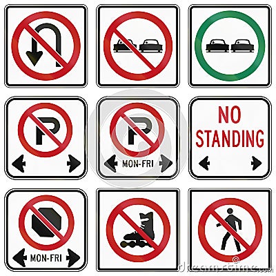 Regulatory road signs in Ontario - Canada Stock Photo