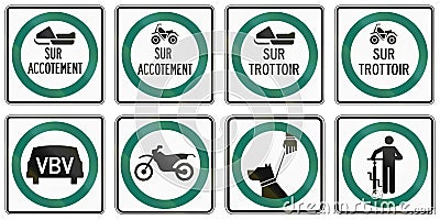 Regulatory road signs in Quebec - Canada Stock Photo