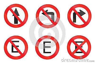 Regulatory signs used in Uruguay Stock Photo