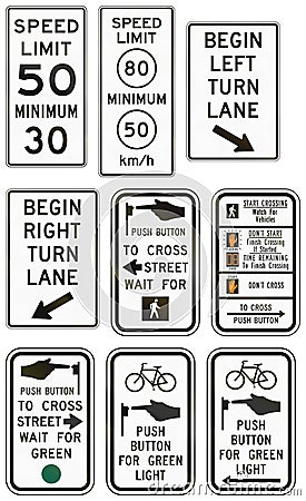 Regulatory United States MUTCD road signs Stock Photo