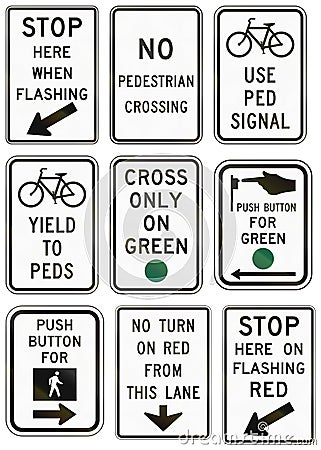 Regulatory United States MUTCD road signs Stock Photo