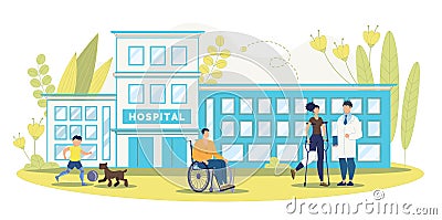 Rehabilitation Center for Disabled People Vector Vector Illustration