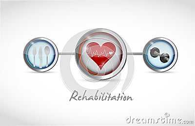 Rehabilitation medical sign illustration Cartoon Illustration